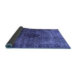 Sideview of Abstract Blue Contemporary Rug, con2005blu