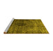 Sideview of Machine Washable Abstract Yellow Contemporary Rug, wshcon2005yw