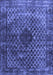 Machine Washable Abstract Blue Contemporary Rug, wshcon2005blu