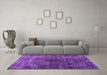 Machine Washable Abstract Purple Contemporary Area Rugs in a Living Room, wshcon2005pur