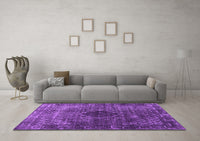 Machine Washable Abstract Purple Contemporary Rug, wshcon2005pur