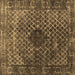 Square Abstract Brown Contemporary Rug, con2005brn