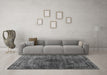 Machine Washable Abstract Gray Contemporary Rug in a Living Room,, wshcon2005gry