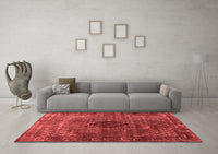 Machine Washable Abstract Red Contemporary Rug, wshcon2005red