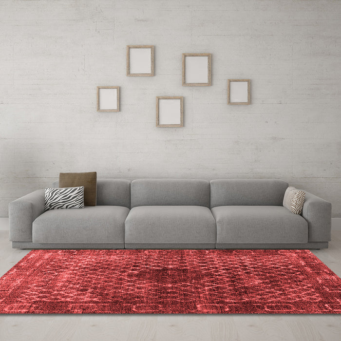 Contemporary Red Washable Rugs