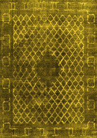 Abstract Yellow Contemporary Rug, con2005yw