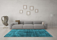 Machine Washable Abstract Light Blue Contemporary Rug, wshcon2005lblu