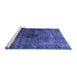 Sideview of Machine Washable Abstract Blue Contemporary Rug, wshcon2005blu