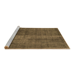 Sideview of Machine Washable Abstract Brown Contemporary Rug, wshcon2006brn
