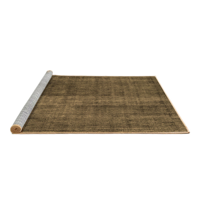 Sideview of Machine Washable Abstract Brown Contemporary Rug, wshcon2006brn