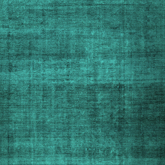 Square Abstract Turquoise Contemporary Rug, con2006turq