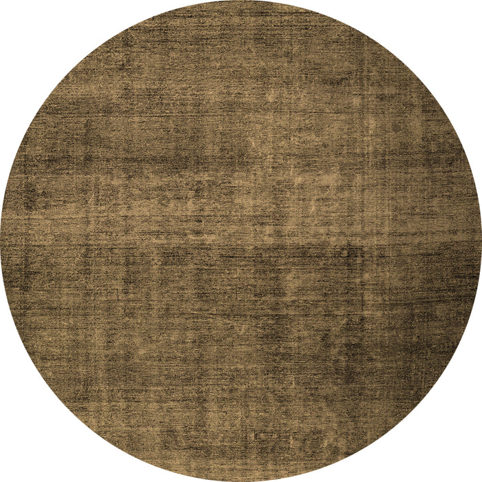 Round Abstract Brown Contemporary Rug, con2006brn