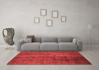 Machine Washable Abstract Red Contemporary Rug, wshcon2006red