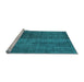 Sideview of Machine Washable Abstract Light Blue Contemporary Rug, wshcon2006lblu