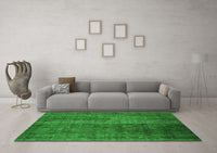 Machine Washable Abstract Green Contemporary Rug, wshcon2006grn