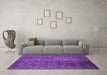 Machine Washable Abstract Purple Contemporary Area Rugs in a Living Room, wshcon2006pur