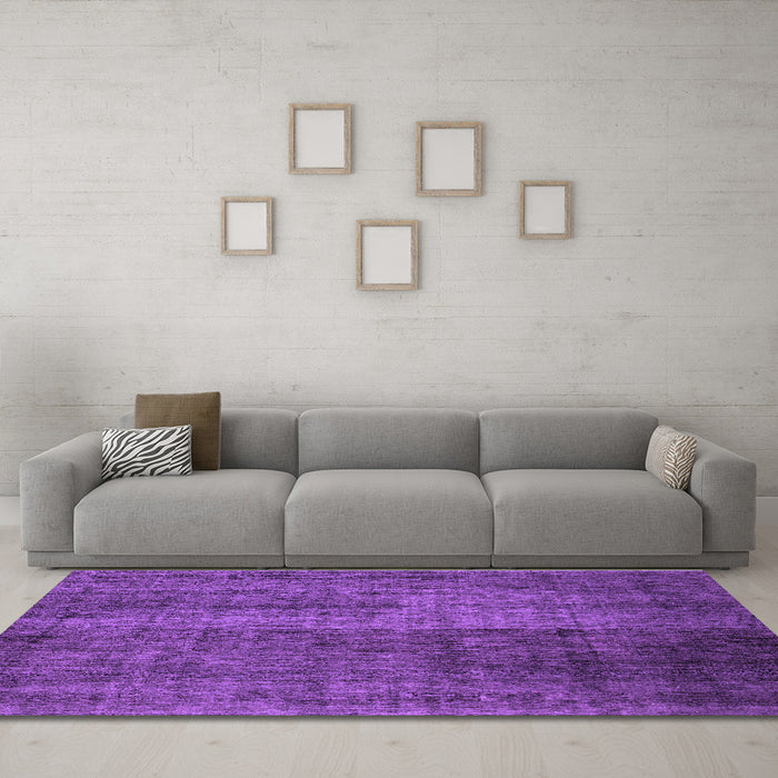 Machine Washable Abstract Purple Contemporary Area Rugs in a Living Room, wshcon2006pur