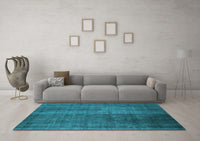 Machine Washable Abstract Light Blue Contemporary Rug, wshcon2006lblu