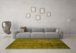 Machine Washable Abstract Yellow Contemporary Rug in a Living Room, wshcon2006yw