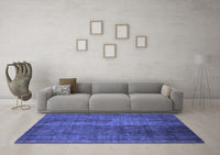 Machine Washable Abstract Blue Contemporary Rug, wshcon2006blu