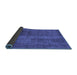 Sideview of Abstract Blue Contemporary Rug, con2006blu