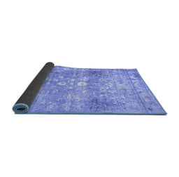 Sideview of Abstract Blue Contemporary Rug, con2007blu