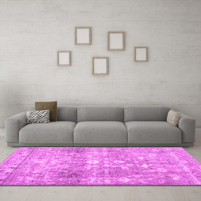 Machine Washable Abstract Pink Contemporary Rug in a Living Room, wshcon2007pnk