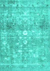 Abstract Turquoise Contemporary Rug, con2007turq