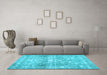 Machine Washable Abstract Light Blue Contemporary Rug in a Living Room, wshcon2007lblu