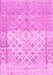 Machine Washable Abstract Pink Contemporary Rug, wshcon2008pnk