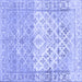 Square Abstract Blue Contemporary Rug, con2008blu