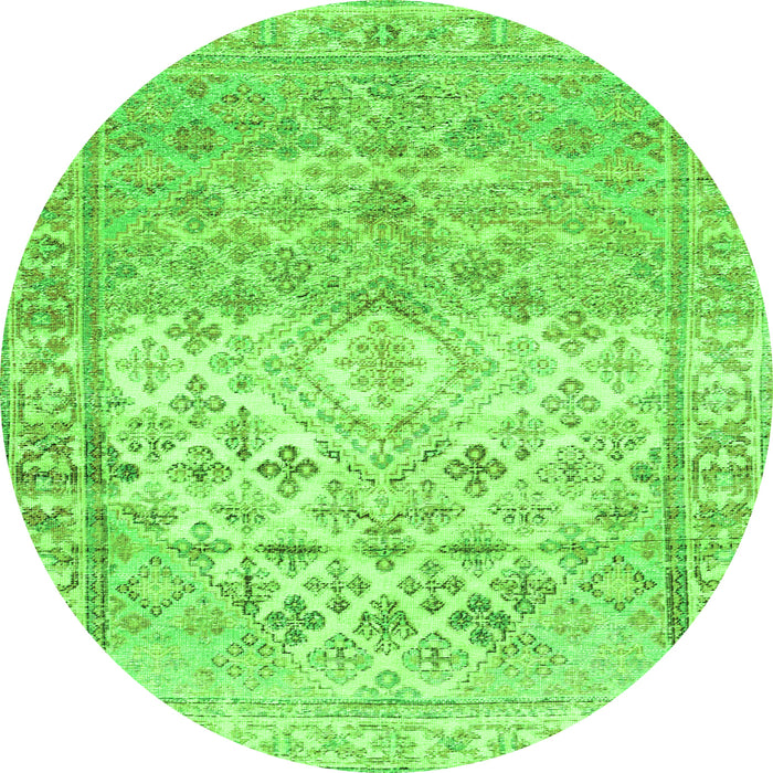 Square Abstract Green Contemporary Rug, con2008grn