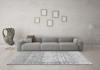 Machine Washable Abstract Gray Contemporary Rug, wshcon2008gry