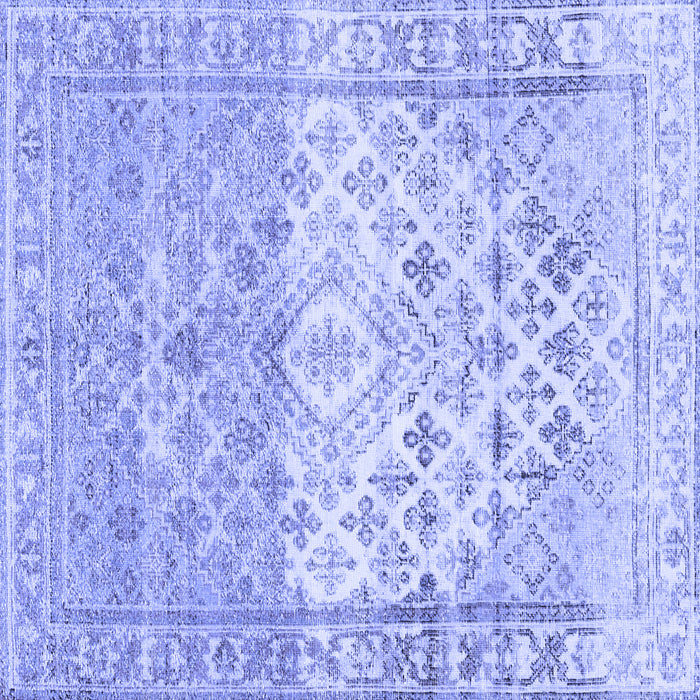 Square Machine Washable Abstract Blue Contemporary Rug, wshcon2008blu