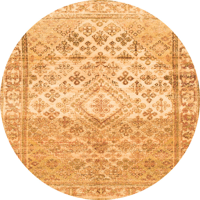 Square Abstract Orange Contemporary Rug, con2008org