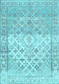 Abstract Light Blue Contemporary Rug, con2008lblu