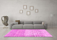 Machine Washable Abstract Pink Contemporary Rug, wshcon2008pnk