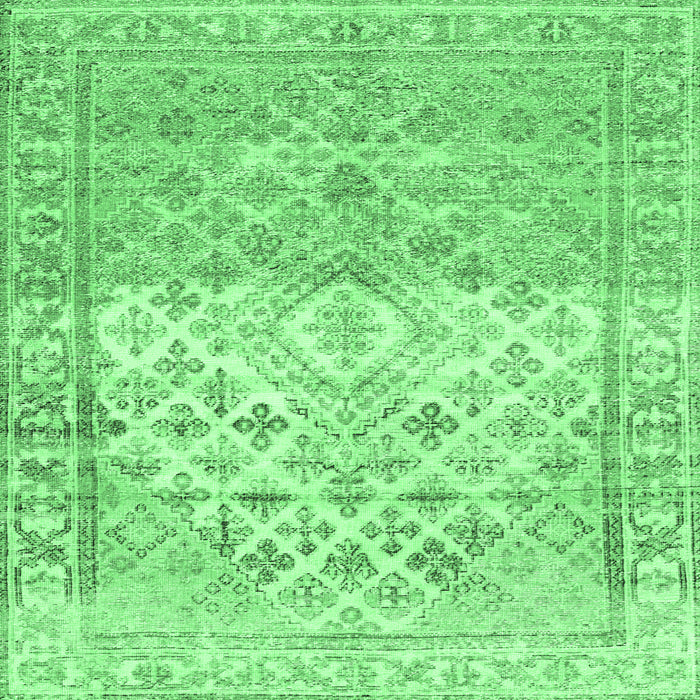 Square Abstract Emerald Green Contemporary Rug, con2008emgrn