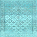 Square Abstract Light Blue Contemporary Rug, con2008lblu