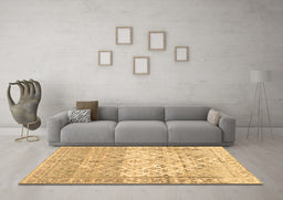 Machine Washable Abstract Brown Contemporary Rug in a Living Room,, wshcon2008brn