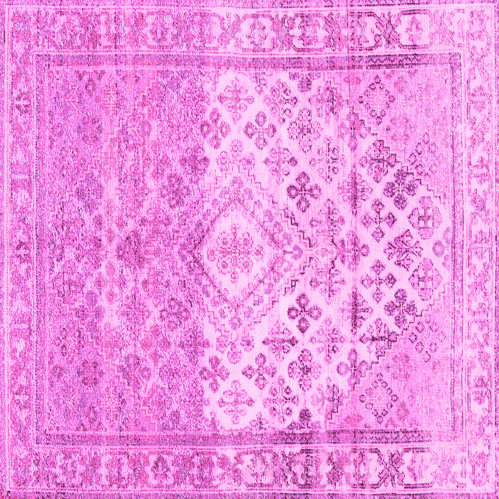 Square Machine Washable Abstract Pink Contemporary Rug, wshcon2008pnk