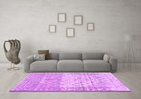 Machine Washable Abstract Purple Contemporary Rug, wshcon2008pur