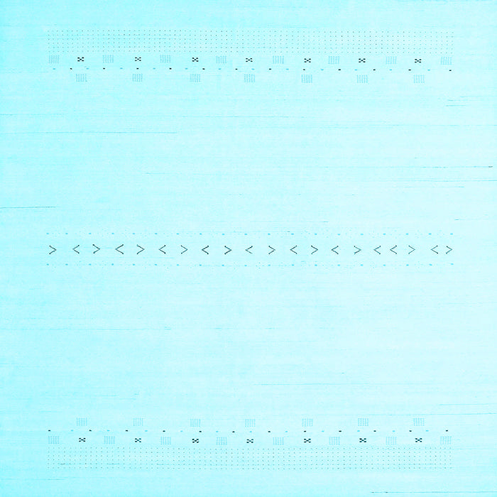 Square Machine Washable Solid Light Blue Modern Rug, wshcon2009lblu
