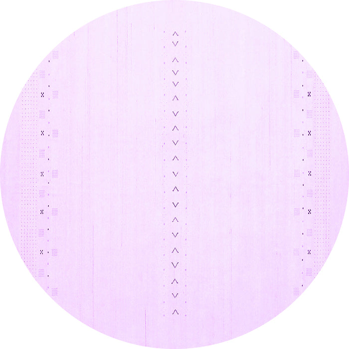Round Solid Purple Modern Rug, con2009pur