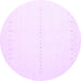 Round Solid Purple Modern Rug, con2009pur