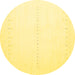 Round Solid Yellow Modern Rug, con2009yw