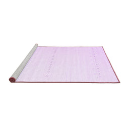 Sideview of Machine Washable Solid Purple Modern Area Rugs, wshcon2009pur