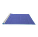 Sideview of Machine Washable Abstract Blue Contemporary Rug, wshcon200blu