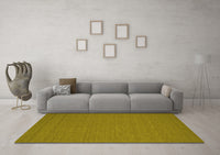 Machine Washable Abstract Yellow Contemporary Rug, wshcon200yw