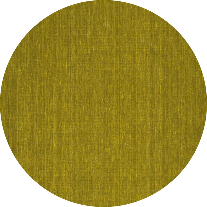 Round Abstract Yellow Contemporary Rug, con200yw